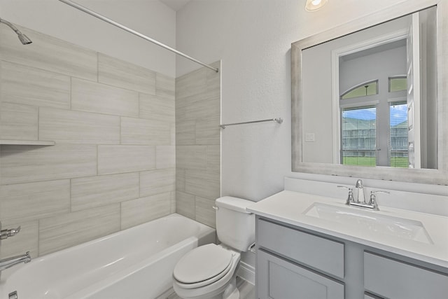 13303 Itasca Pine Dr, Humble, TX 77346 - bathroom featuring bathing tub / shower combination, toilet, and vanity