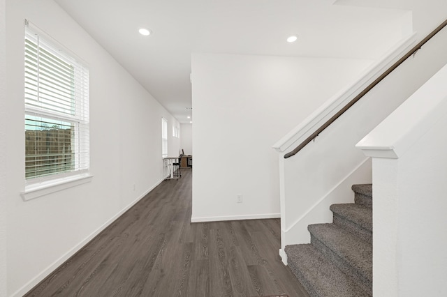 21746 Heather Elm Dr, Cypress, TX 77433 - staircase with wood finished floors, baseboards, and recessed lighting