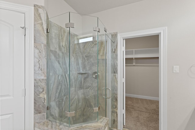 2131 Cranbrook Ridge Ln, Sugar Land, TX 77479 - full bath with a spacious closet, a marble finish shower, and baseboards