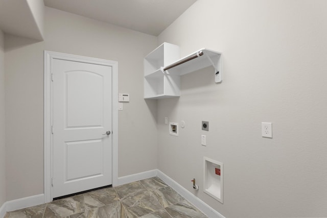 2131 Cranbrook Ridge Ln, Sugar Land, TX 77479 - washroom featuring gas dryer hookup, hookup for an electric dryer, hookup for a washing machine, and baseboards