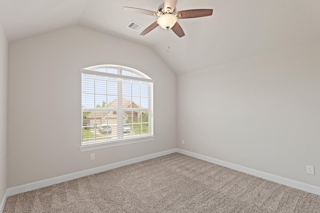 2131 Cranbrook Ridge Ln, Sugar Land, TX 77479 - carpeted spare room with ceiling fan, lofted ceiling, and baseboards