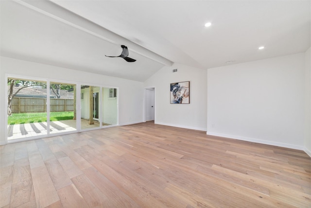 2618 Pine Village Dr, Houston, TX 77080 - spare room featuring ceiling fan, light wood finished floors, baseboards, and recessed lighting