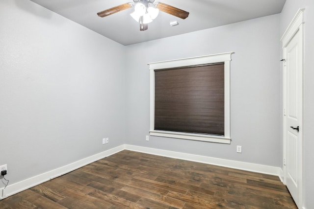 12336 Pebble View Dr, Conroe, TX 77304 - unfurnished room with ceiling fan, baseboards, and dark wood-style floors