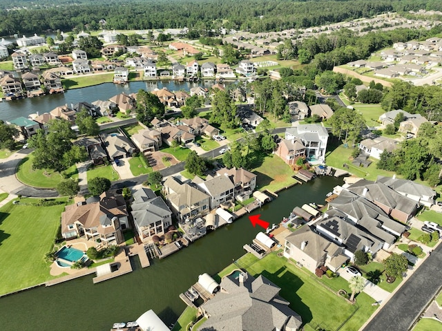 12336 Pebble View Dr, Conroe, TX 77304 - aerial view of property and surrounding area with nearby suburban area and a nearby body of water