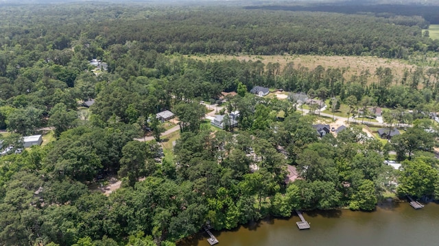 15608 Navajo Trl, Willis, TX 77378 - aerial view of property and surrounding area with a forest and a nearby body of water