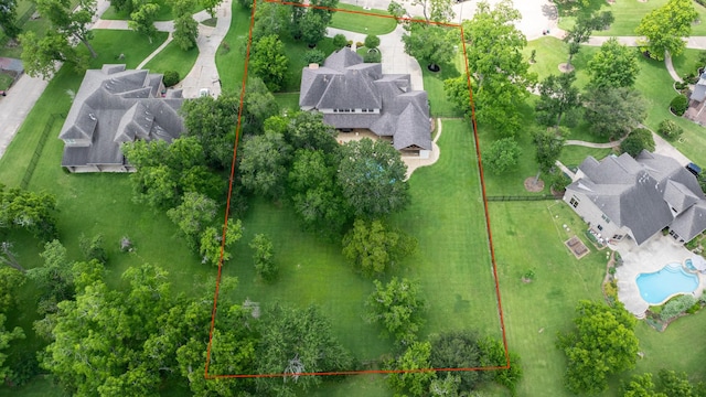 11 Bees Creek Ct, Missouri City, TX 77459 - aerial perspective of suburban area featuring property boundaries highlighted and a pool area