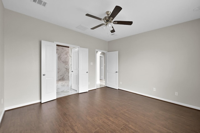 30507 Woodson Trace Dr, Spring, TX 77386 - unfurnished bedroom featuring wood finished floors, baseboards, and ceiling fan