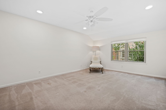 5859 Doliver Dr Unit 14, Houston, TX 77057 - unfurnished room with carpet, ceiling fan, vaulted ceiling, recessed lighting, and baseboards