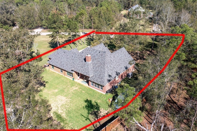 28511 E Benders Landing Blvd, Spring, TX 77386 - view from above of property with property parcel outlined