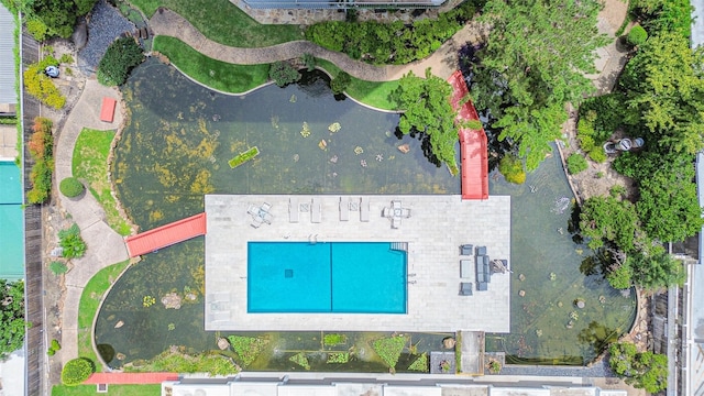 5050 Woodway Dr Unit 3M, Houston, TX 77056 - drone / aerial view of a pool