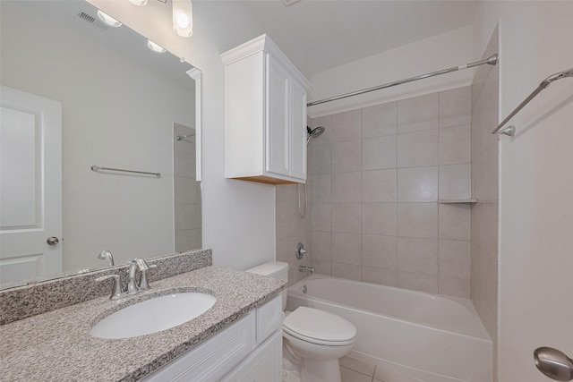 9715 Deborah Colony Ln, Humble, TX 77396 - full bath featuring vanity, toilet, tub / shower combination, and tile patterned floors
