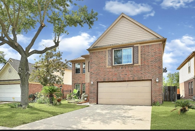 15133 Elstree Dr, Channelview, TX 77530 - view of front of home with concrete driveway, brick siding, and a garage