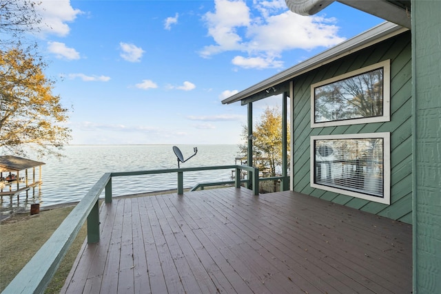 283 Sam Loop, Houston Loop, Point Blank, TX 77364 - wooden deck featuring a water view
