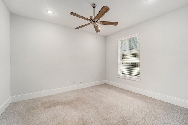 1266 N Post Oak Rd Unit B, Houston, TX 77055 - unfurnished room with light carpet, recessed lighting, and a ceiling fan