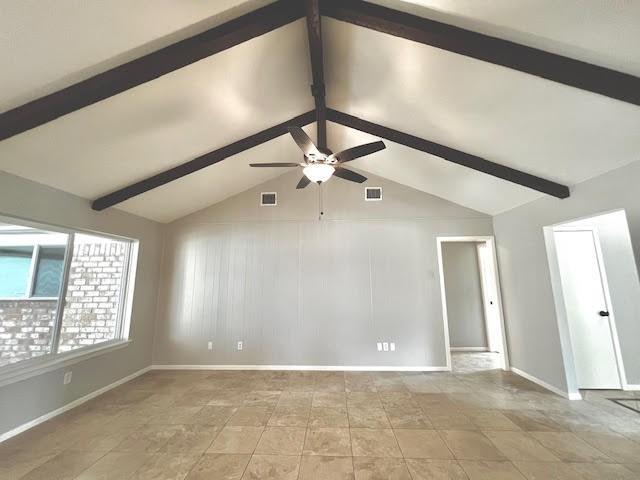 9015 Stone Brook Ln, Houston, TX 77040 - spare room with a ceiling fan and baseboards