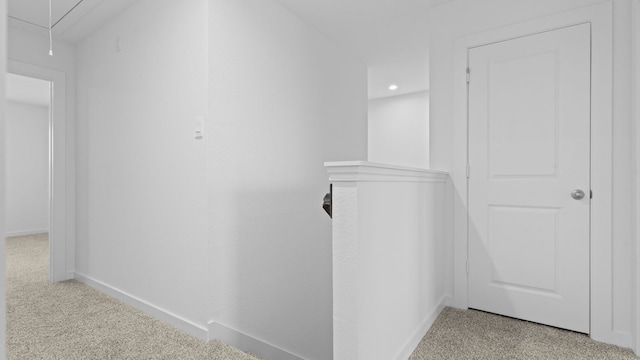 1823 Revolution Way, Missouri City, TX 77489 - hall featuring attic access, light colored carpet, and recessed lighting