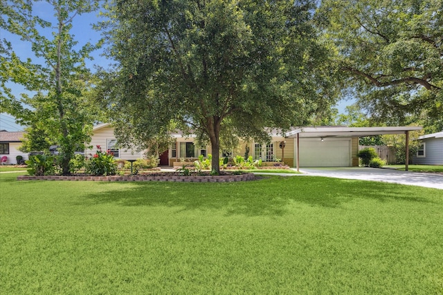 4301 Ascot Ln, Houston, TX 77092 - view of front of house featuring a garage, driveway, a front yard, and a carport