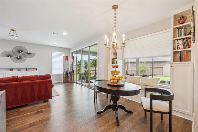 29303 Kellys Falls Ct, Katy, TX 77494 - dining space with a chandelier, wood finished floors, recessed lighting, and baseboards