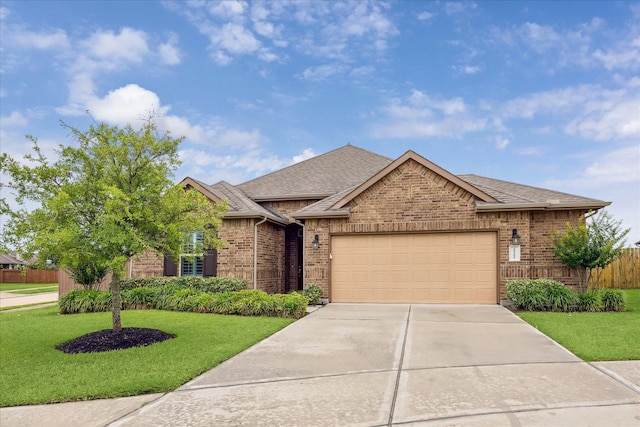 29303 Kellys Falls Ct, Katy, TX 77494 - view of front of house with brick siding, an attached garage, driveway, and roof with shingles