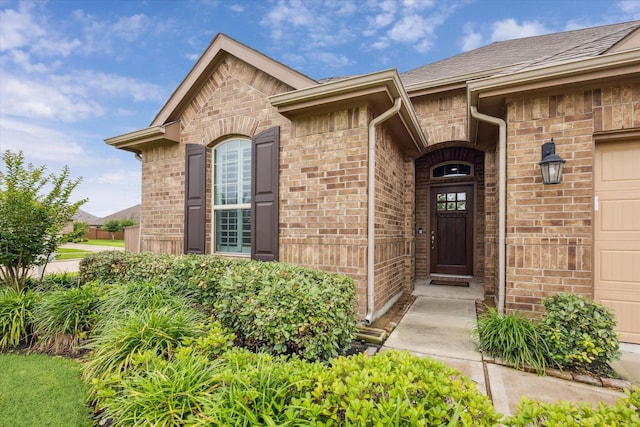 29303 Kellys Falls Ct, Katy, TX 77494 - view of exterior entry with brick siding and a garage