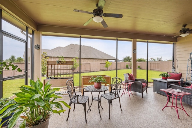 29303 Kellys Falls Ct, Katy, TX 77494 - sunroom / solarium featuring ceiling fan