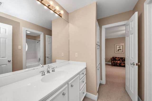 3820 Purdue St, Houston, TX 77005 - full bath with vanity, bathtub / shower combination, and baseboards