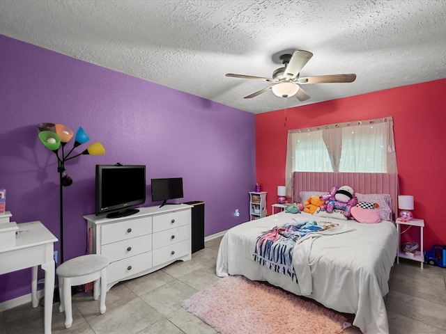 9731 Rocky Hollow Rd, La Porte, TX 77571 - bedroom with a textured ceiling and ceiling fan