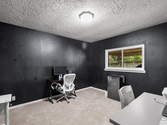 9731 Rocky Hollow Rd, La Porte, TX 77571 - carpeted office space with a textured ceiling, a textured wall, and baseboards