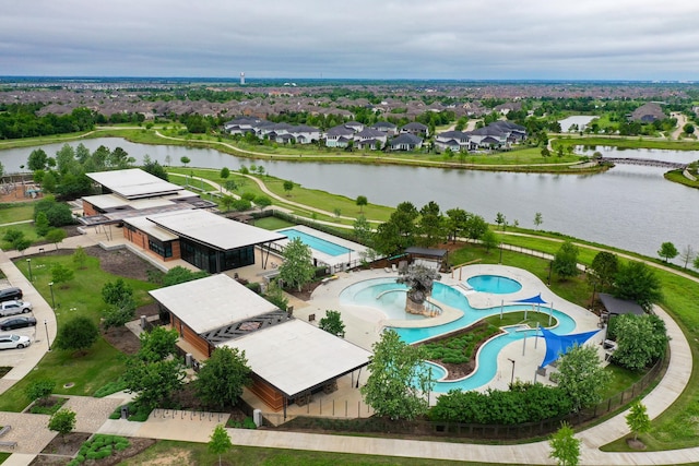 15603 Adobe Brick Ct, Cypress, TX 77433 - drone / aerial view of a pool and a large body of water