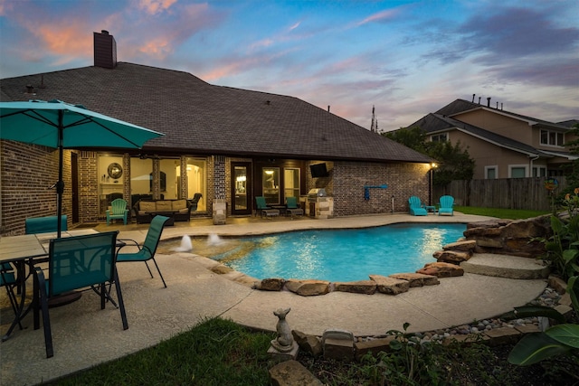 700 Southfield Dr, Friendswood, TX 77546 - view of pool with a patio, outdoor dining space, and area for grilling