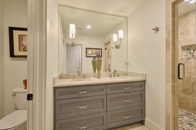 5526 Lincrest Ln, Houston, TX 77056 - full bath with a shower stall, double vanity, and toilet