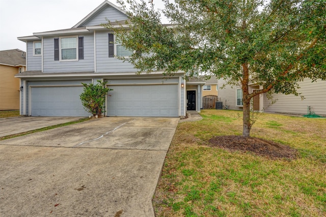 6106 Yorkglen Manor Ln, Houston, TX 77084 - view of front facade featuring concrete driveway, an attached garage, and a front yard