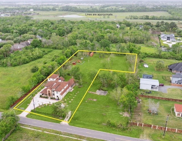 8917 Hawk Rd, Pearland, TX 77584 - aerial view of property's location with property boundaries highlighted