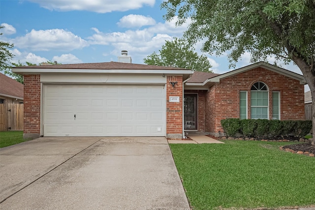 4559 Taino Dr, Baytown, TX 77521 - ranch-style home featuring concrete driveway, brick siding, and a garage