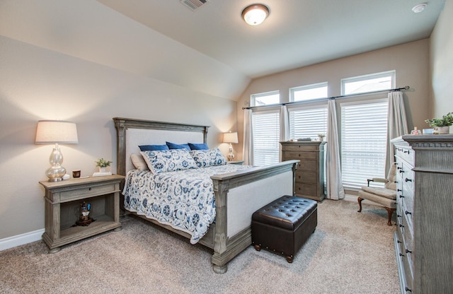 2335 Mayfield Trail Ct, League City, TX 77573 - bedroom featuring light carpet, lofted ceiling, and baseboards