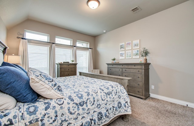 2335 Mayfield Trail Ct, League City, TX 77573 - bedroom featuring light carpet, baseboards, and vaulted ceiling