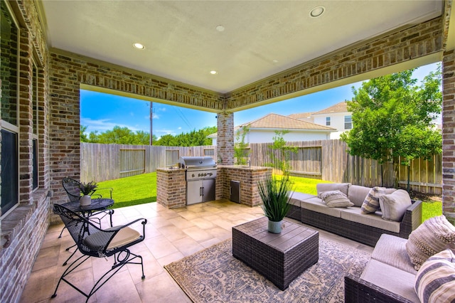 13706 Northwood Meadow Cir, Houston, TX 77077 - view of patio / terrace with outdoor lounge area