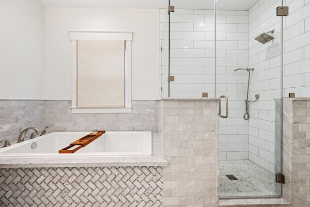 728 Allston St, Houston, TX 77007 - bathroom featuring a bath and a stall shower