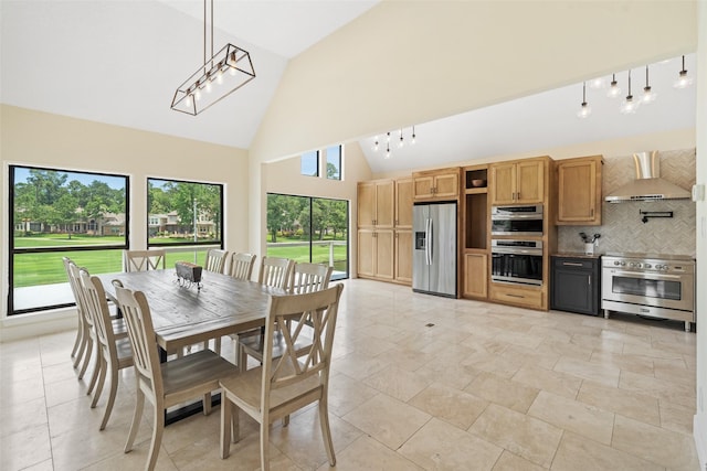 12986 Wood Harbour Dr, Montgomery, TX 77356 - dining area featuring high vaulted ceiling