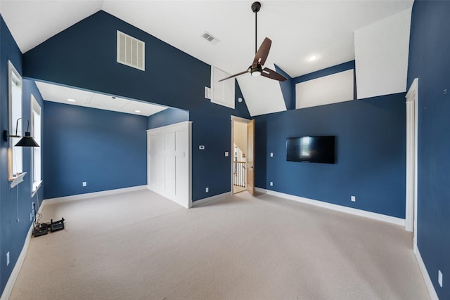12986 Wood Harbour Dr, Montgomery, TX 77356 - unfurnished bedroom with high vaulted ceiling, carpet floors, and baseboards