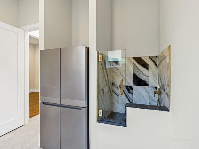 12914 Figaro Dr, Houston, TX 77024 - kitchen featuring freestanding refrigerator