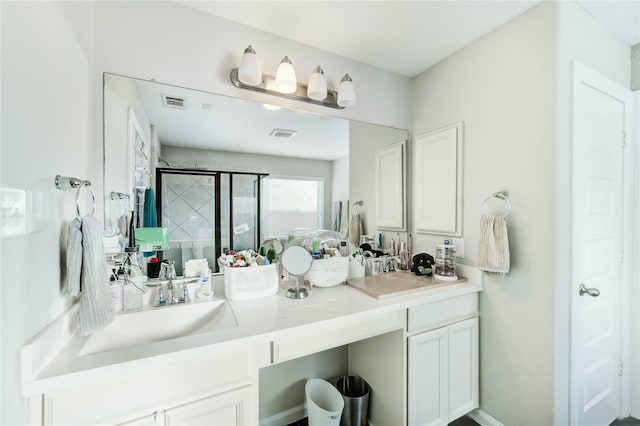 18226 Golden Falls Ln, Spring, TX 77379 - full bathroom featuring a stall shower and vanity