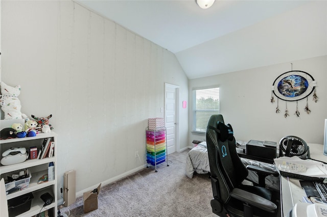 18226 Golden Falls Ln, Spring, TX 77379 - carpeted office space featuring vaulted ceiling and baseboards