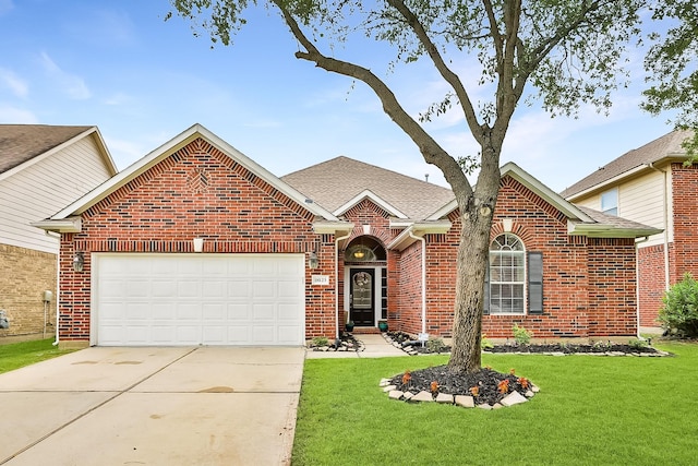 18123 Quarry Vale Dr, Cypress, TX 77429 - traditional-style house with brick siding, driveway, a garage, and a front lawn