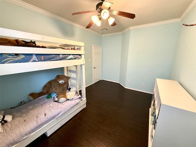 18123 Quarry Vale Dr, Cypress, TX 77429 - unfurnished bedroom featuring ornamental molding, wood finished floors, ceiling fan, and baseboards