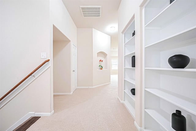 18827 Waverly Springs Ln, Cypress, TX 77429 - hallway with carpet, baseboards, and an upstairs landing