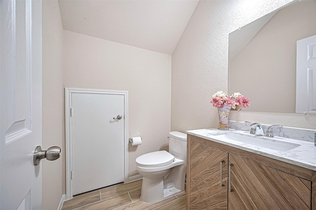 18827 Waverly Springs Ln, Cypress, TX 77429 - bathroom featuring vanity, toilet, and wood tiled floors