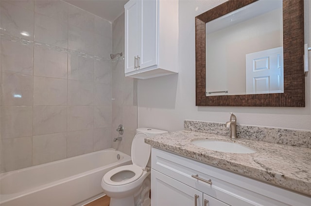 4523 Nexus Rd, Houston, TX 77053 - bathroom featuring toilet, vanity, and washtub / shower combination