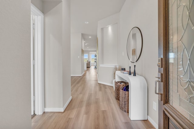 28403 Hannahs Harbor Ln, Katy, TX 77494 - entryway featuring light wood-type flooring, baseboards, and recessed lighting