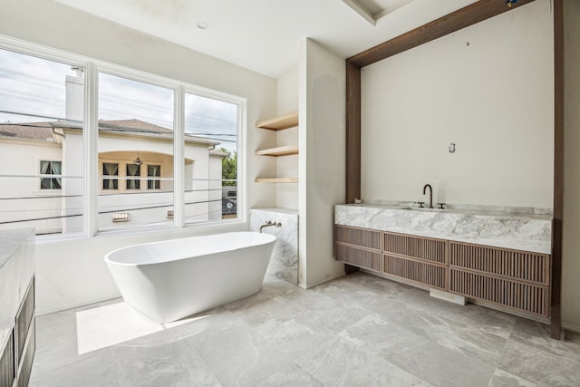 1656 Banks St, Houston, TX 77006 - bathroom with a soaking tub and vanity